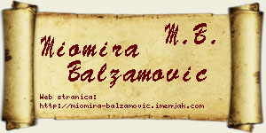 Miomira Balzamović vizit kartica